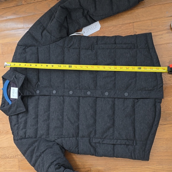 STYLUS BRAND MENS DARK GRAY HEATHER SNAP FRONT WINTER COAT SIZE MEDIUM - Picture 12 of 15